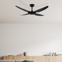 Brilliant Black Amari Series II 4-Blades 52'' DC Ceiling Fan