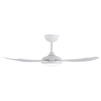 Brilliant Matt White Amari Series II 4-Blade 52'' DC Ceiling Fan with Light