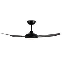 Brilliant Matt Black Amari Series II  52'' DC 4-Blade Ceiling Fan with Light