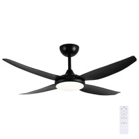 Brilliant Matt Black Amari Series II  52'' DC 4-Blade Ceiling Fan with Light