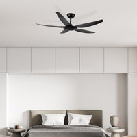 Brilliant Black Amari Series II  56'' DC 5-Blades Ceiling Fan