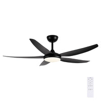 Brilliant Matt Black Amari Series II 5-Blade 56'' DC Ceiling Fan with Light