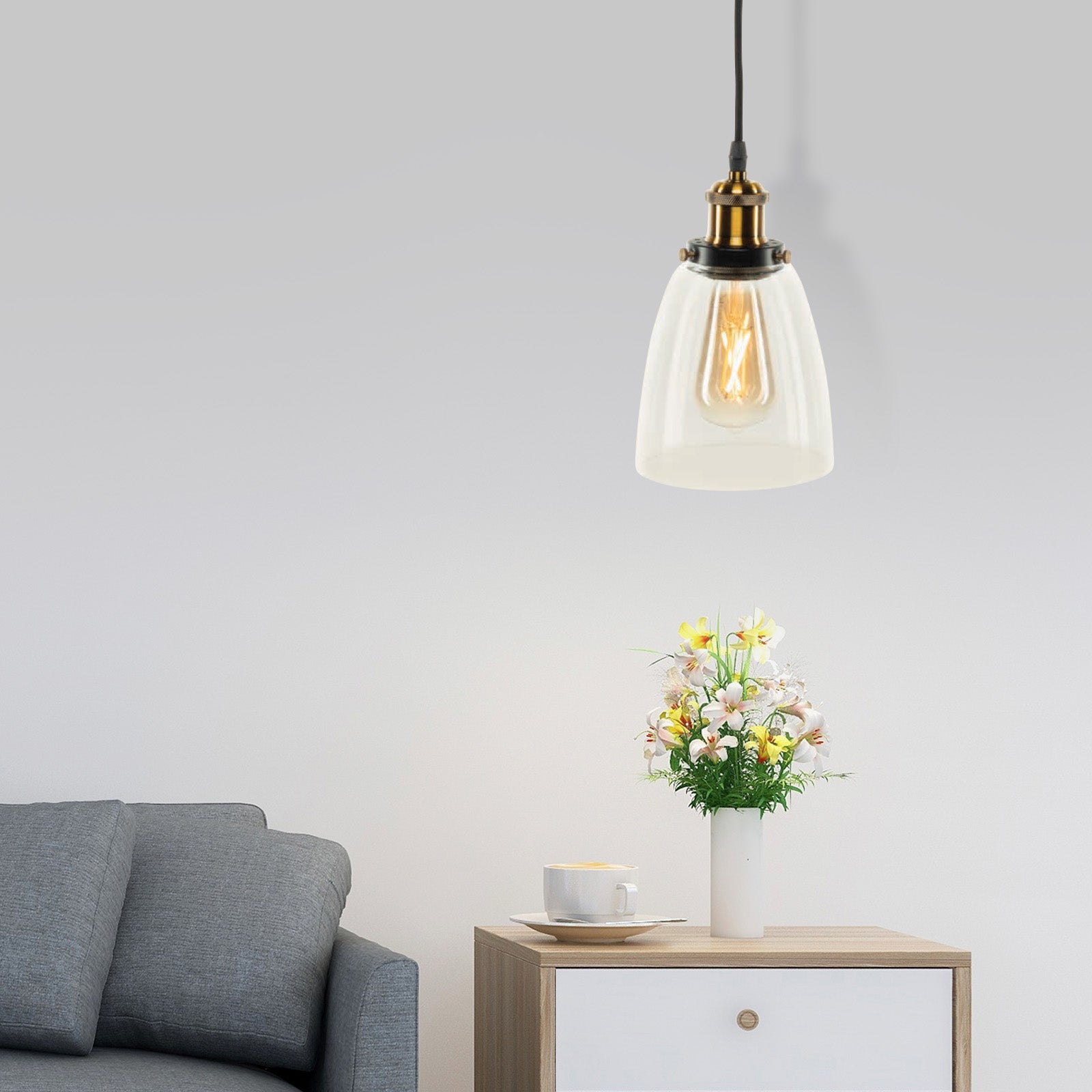 Brilliant Zasa Black DIY Glass Pendant Light