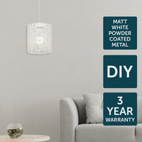 Brilliant Seasons White Laser Cut Batten Fix Shade