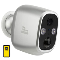 Brilliant Silver Smart WiFi Rechargeable Camera with Light