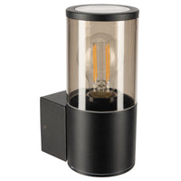 Brilliant Black Denison Fixed Wall Light with 7W LED Globe