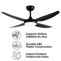 Brilliant Amari Black Smart Wi-Fi DC Ceiling Fan