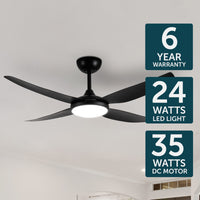 Brilliant Amari Black Smart Wi-Fi DC Ceiling Fan