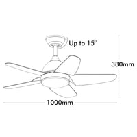 Brilliant Bellis 100cm AC Ceiling Fan with CCT LED Light And Remote