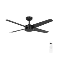 Brilliant 52" Black Matt Grace 4-Blade DC Ceiling Fan with Remote