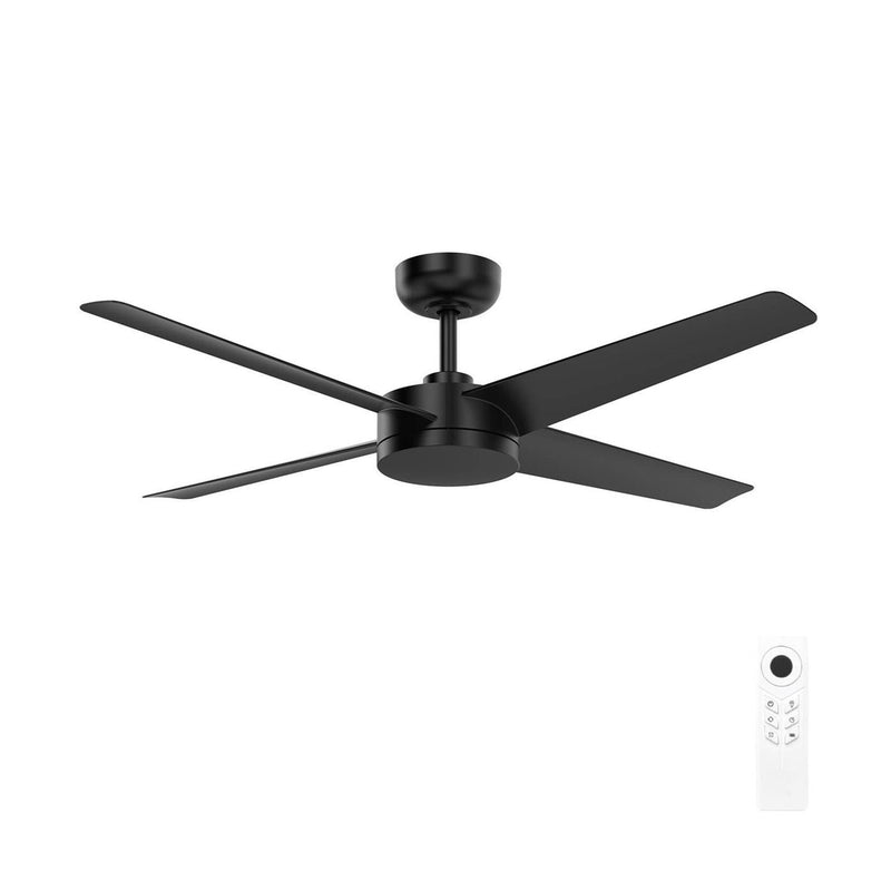 Brilliant 52" Black Matt Grace 4-Blade DC Ceiling Fan with Remote