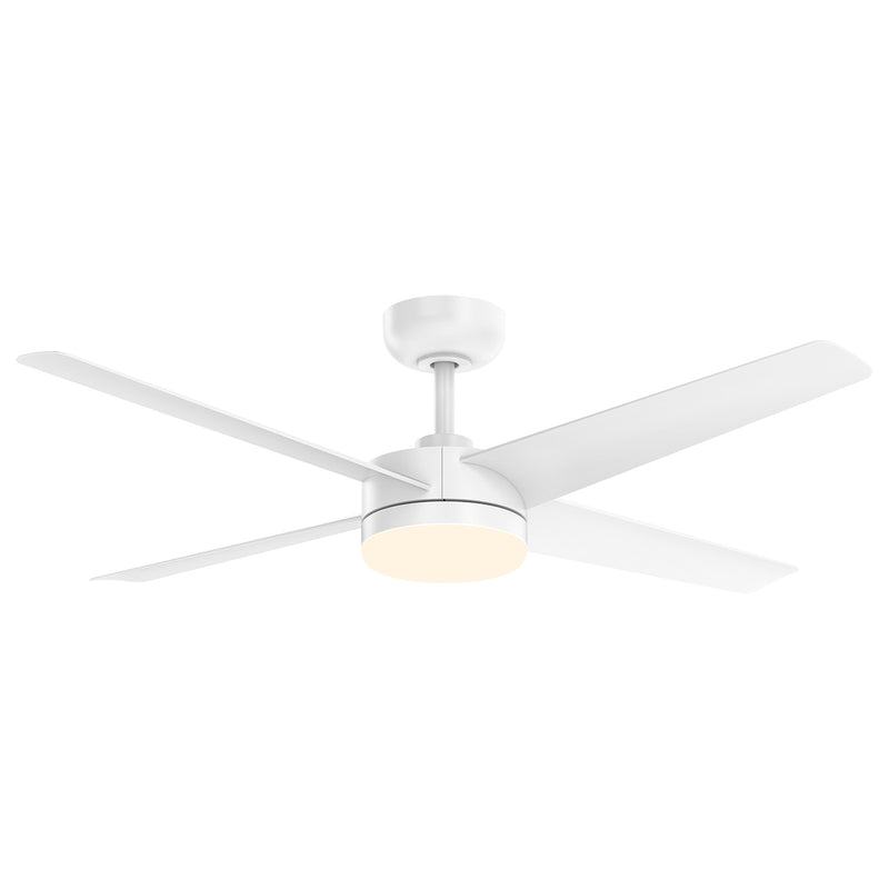 Brilliant 132cm White Matt Grace 4 Blade DC Ceiling Fan With Remote And LED Light