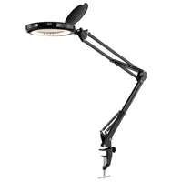 Brilliant Spy Black Fully Adjustable Magnifying LED Clamp Lamp