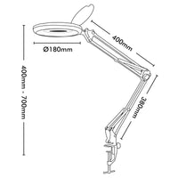 Brilliant Spy Black Fully Adjustable Magnifying LED Clamp Lamp