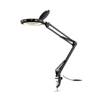 Brilliant Spy Black Fully Adjustable Magnifying LED Clamp Lamp