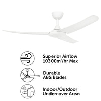 Brilliant Duque White 132cm DC Ceiling Fan With Remote