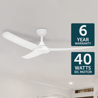 Brilliant Duque White 132cm DC Ceiling Fan With Remote