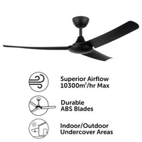 Brilliant Duque Black 132cm DC Ceiling Fan With Remote