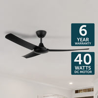 Brilliant Duque Black 132cm DC Ceiling Fan With Remote