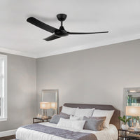 Brilliant Duque Black 132cm DC Ceiling Fan With Remote