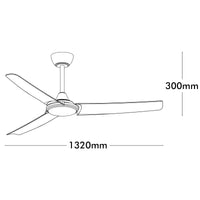 Brilliant Duque Black 132cm DC Ceiling Fan With Remote