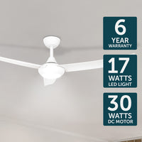 Brilliant Duque White 132cm DC Ceiling Fan with CCT LED Light And Remote