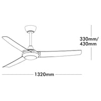 Brilliant Duque White 132cm DC Ceiling Fan with CCT LED Light And Remote