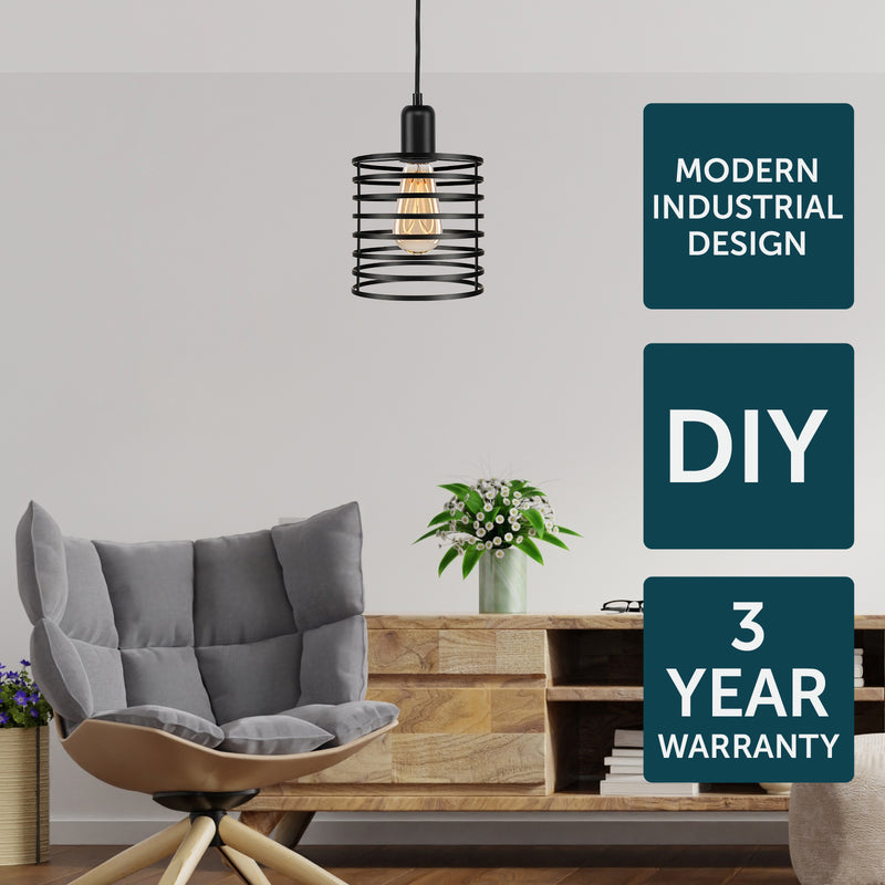 Brilliant Merchant Black Modern Batten Fix Shade