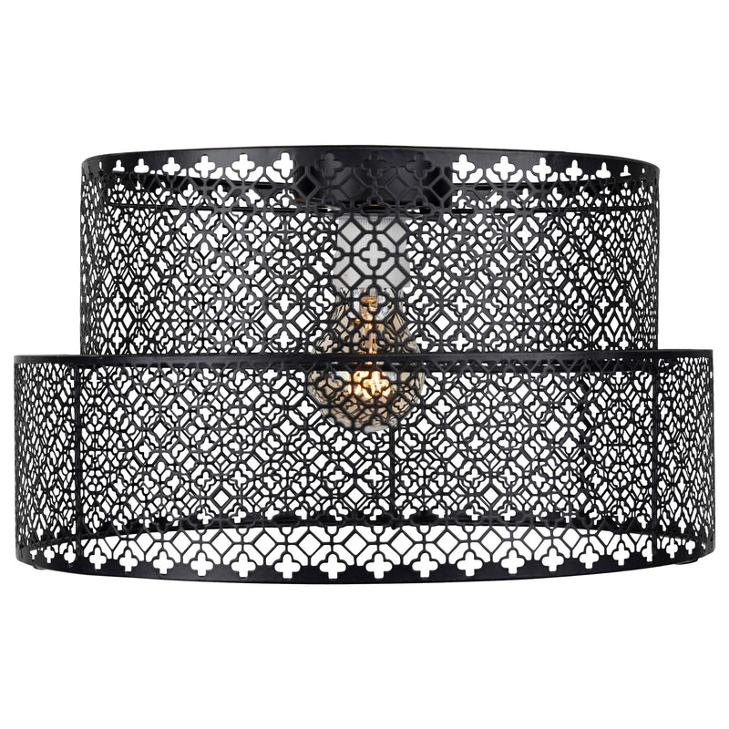 Brilliant Tier Black Laser Cut Metal Batten Fix Shade