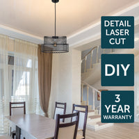 Brilliant Tier Black Laser Cut Metal Batten Fix Shade