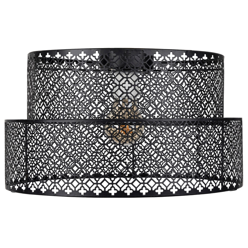 Brilliant Tier Black Laser Cut Metal Batten Fix Shade