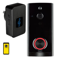 Brilliant Black Smart WiFi Video Doorbell and Chime