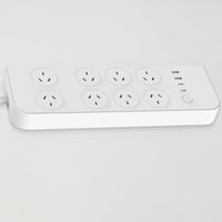 Brilliant White 8 Power Outlets Cannes Wi-Fi Power Board with USB-A & USB-C Charging