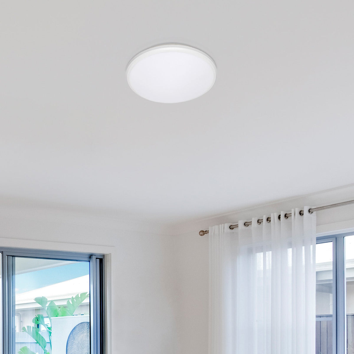 Klear Lights Brilliant Kleo White 30cm LED Slimline Oyster Ceiling Light