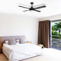 Brilliant Black Tempo Plus 48'' AC 4-Blade Ceiling Fan with Light