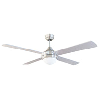 Brilliant Brushed Aluminium Tempo Plus 48''  AC 4-Blade Ceiling Fan with Light