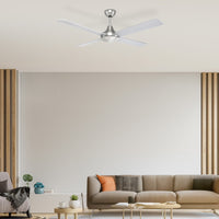 Brilliant Brushed Chrome Tempo Plus 52" AC Ceiling Fan