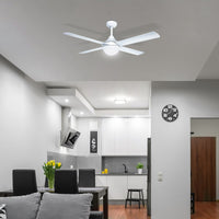 Brilliant White Tempo Plus 52'' AC Ceiling Fan with Light and Remote