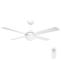 Brilliant White Tempo Plus 52'' AC Ceiling Fan with Light and Remote