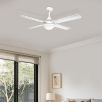 Brilliant White Tempo Plus 52'' AC 4-Blade Ceiling Fan with Light