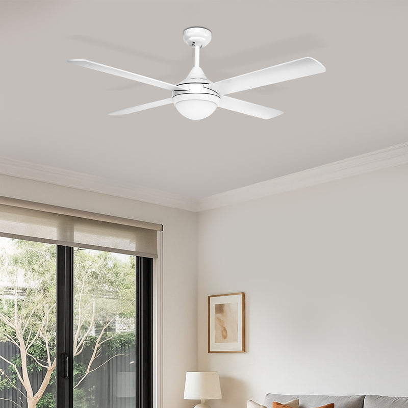 Brilliant White Tempo Plus 52'' AC 4-Blade Ceiling Fan with Light