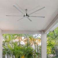 Brilliant Satin Nicle Colossus 84" DC Ceiling Fan 6-Blade