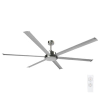 Brilliant Satin Nicle Colossus 84" DC Ceiling Fan 6-Blade