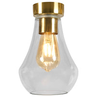 Brilliant Siene Brass And Glass Batten Fix Shade