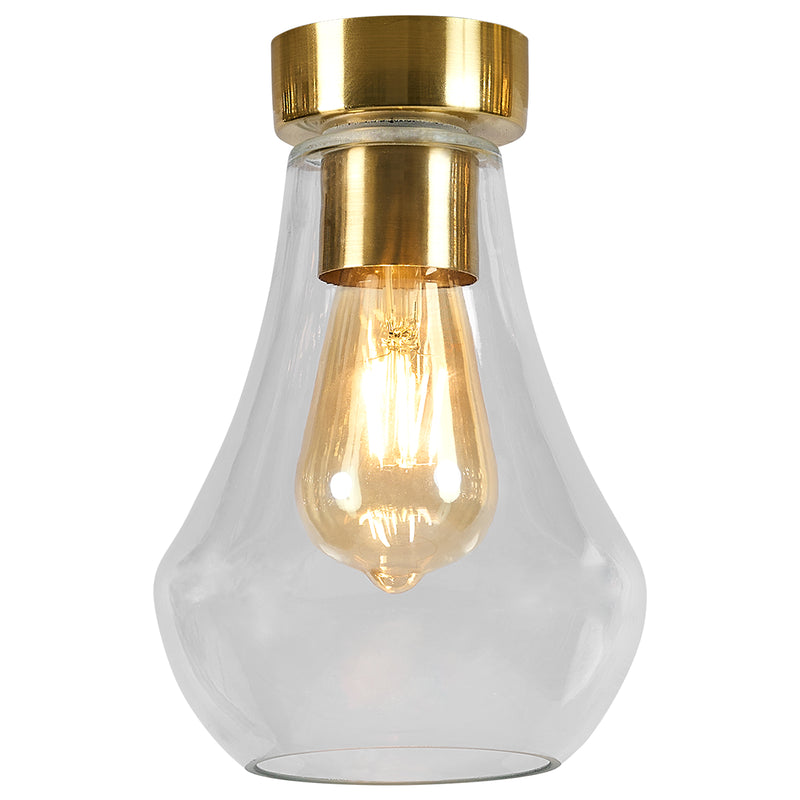 Brilliant Siene Brass And Glass Batten Fix Shade