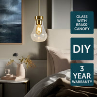 Brilliant Siene Brass And Glass Batten Fix Shade