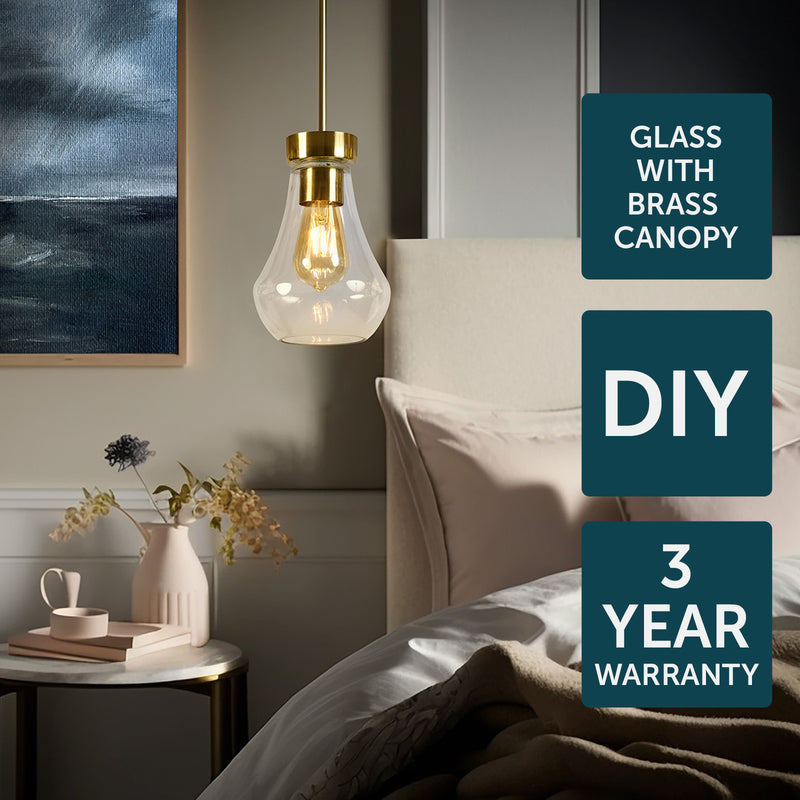 Brilliant Siene Brass And Glass Batten Fix Shade