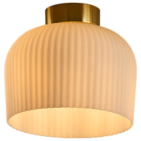 Brilliant Piazza 20cm Brass And Matt Ribbed Glass Batten Fix Shade