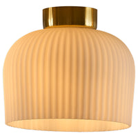 Brilliant Piazza 20cm Brass And Matt Ribbed Glass Batten Fix Shade