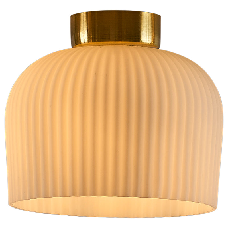 Brilliant Piazza 20cm Brass And Matt Ribbed Glass Batten Fix Shade